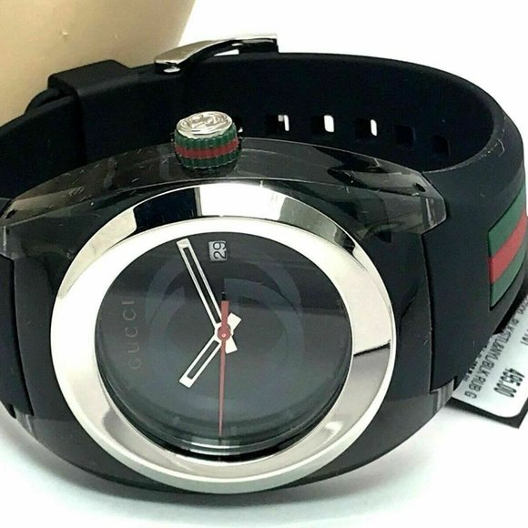 GUCCI SYNC YA137101 Black Rubber Band Men's Watch - Picture 7 of 12